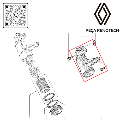 RN 969622-IP TROCADOR DE CALOR+FILTRO OLEO MOT G9U 2.5 16V MASTER ...11 8200969622 -5-